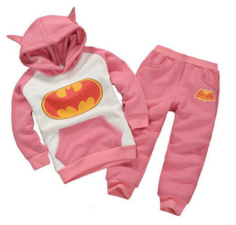 Retail New Fashion 2015 Children Outfits Tracksuit Batman Clothing Children Hoodies + Kids Pants Sport Suit Boys Clothing Set