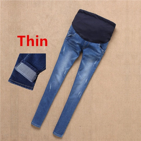 Maternity Jeans For Pregnant Women Pregnancy Winter Warm Jeans Pants Maternity Clothes For Pregnant Women Nursing Trousers