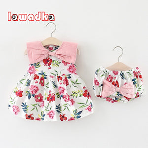 Lawadka Baby Baby Girls' Clothing Sets 2018 New Brand Two Piece Sets Short Pants +Floral Dress Summer Style