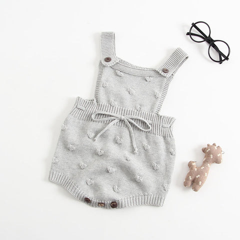 INS Summer Knitted Rompers Newborn In Baby Girls' Rompers&Jumpsuit Vest Top Tee Kids Boys Gray Rompers 0-3 Years Girl Clothing