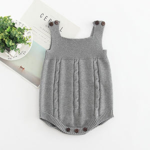 INS Summer Knitted Rompers Newborn In Baby Girls' Rompers&Jumpsuit Vest Top Tee Kids Boys Gray Rompers 0-3 Years Girl Clothing