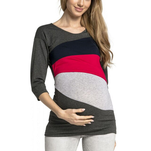 Bottom Maternity Tops For Pregnant Women Clothes Nursing Shirts Breastfeeding Pregnancy Tops Feeding Mother Lactation Wear