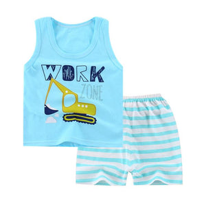 Summer Baby Boy Clothes Toddler Boys Cartoon Vest+shorts 2pcs Suits New Children Print Clothing Sets Kids Cotton Cute Sets