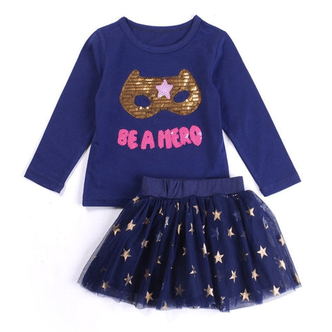Humor Bear Autumn Kids Baby Girl Clothes Long Sleeve T-shirt+Grid Skirt +bowknot Casual 3PCS suits Student Girls' Clothing Sets