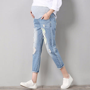 Jeans Maternity Comfortable Blue Cotton Denim Pants Pregnant Women Clothes Trousers Nursing Pregnancy Clothing Overalls high kid