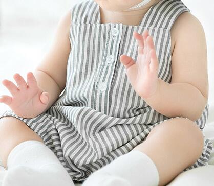 Summer new baby children's clothing boys's and girl's baby striped harness jumpsuit infant triangle climbing clothes