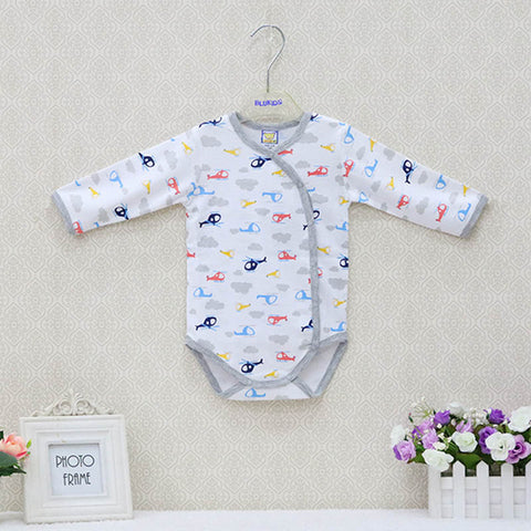 2019 New Little Q Long sleeve integrated suit of newborn cotton boys and girls' clothing autumn children's printed clothing