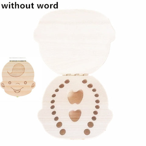 1Pc Baby Tooth Box Wooden Milk Teeth Organizer Storage Boys Girls Save Souvenir Case Gift Creative Baby Tooth Organizer for Kids